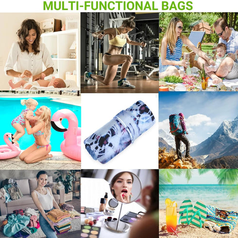 visesunny 2Pcs Tie Dye Pattern Wet Bag with Zippered Pockets Washable Reusable Roomy Diaper Bag