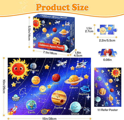 Kazmido 4 Packs 100 4-6 6-8 8-10, 3-5 4-6 5-8, 100 15"x10" Piece Puzzles for Kids Ages USA World Map Kids Puzzles Ages