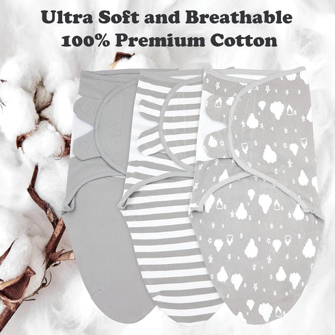 3-Pack 3-6 Cozy Bublo Baby Swaddles for Newborns Infant Swaddles Months Adjustable Swaddle Sleep Sack Soft Organic