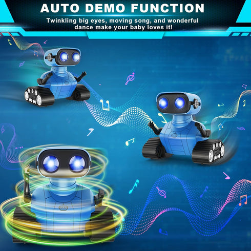 Hamourd 5+ Robot Toys for Boys Girls, Rechargeable Remote Control Emo Robots with Auto-Demonstration, Flexible Head