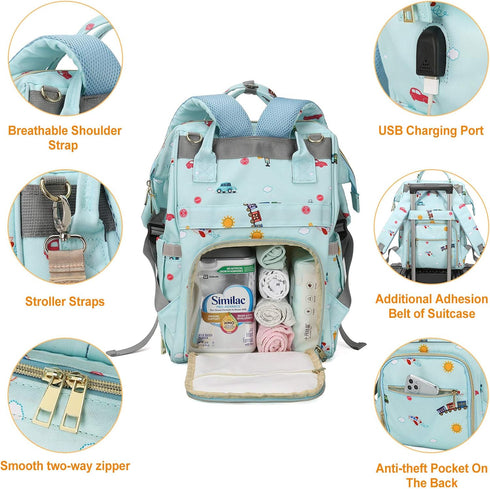 Backpack Pack,Waterproof Diaper Bags Baby Bag for Mom Dad Baby Girls Boy, Cute Mult Diaper Nappy Bag Travel Back