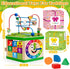 Wooden Activity Cube for 12-18 Month Boys & Girls - 7-in-1 STEM Montessori Learning Toys, Ideal 1st Birthday Gift (Pink)