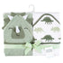 Hudson Baby Infant Boy Cotton Animal Face Hooded Towel, Neutral Dino World, One Size