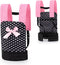 Bayer Design Dolls Carrier, Black and Pink Hearts, Adjustable for Dolls Up to 18", Kids Toy, Ages 3+
