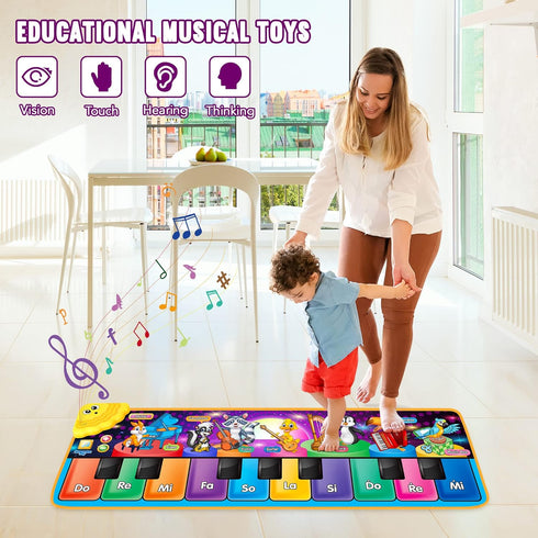Kids Musical Piano Mats with 25 Sounds, Early Education Toys for 1-6 Year Girls Boys, Musical Playmat Carpet