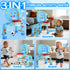 1 12-18 Toys for Year Old Boy - Toddler Basketball Hoop & Soccer Goal & Baseball Activity Center with Light Sound