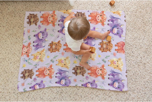 SqtmuHLuo 60x80inch Highland Cow Baby Blanket for Boys Girls Gender Cute Western Farm Animals Highland Cow Floral Boho
