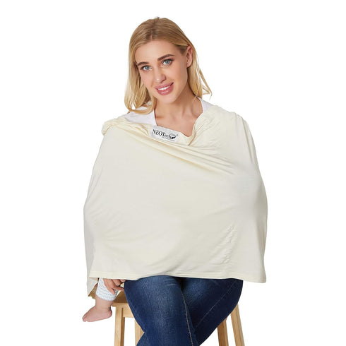 NeoTech Care Baby Nursing Cover, Soft Fabric Breastfeeding Scarf (Beige)