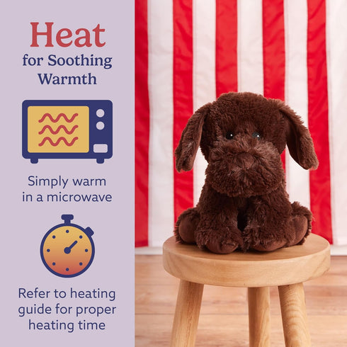 warmies Microwavable & Weighted Stuffed Animals, Chocolate Lab - Heated Stuffed Animal Plushie for Warmth & Comfort