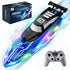 JOI MEW RC Boat for Kids with LED Lights, 2.4Ghz Remote Control