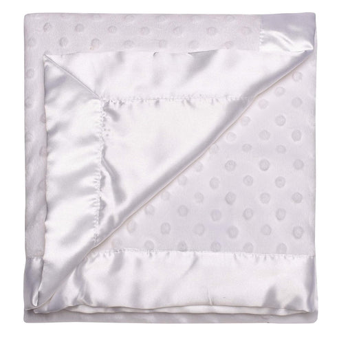 30" 40" Baby Starters Textured Dot Blanket with Satin Trim, White x