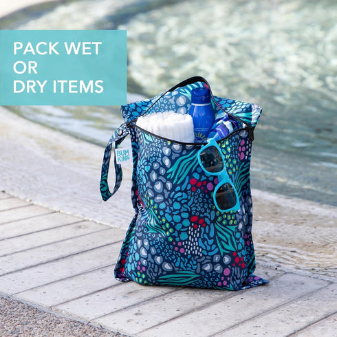 Packing, 2-pk Bumkins Waterproof Wet Bag for Baby, Travel, Swim Suit, Cloth Diapers, Pump Parts, Pool, Beach, Gym
