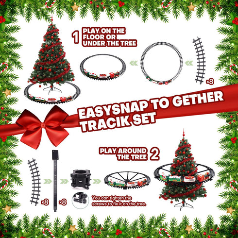 TFHUGFHG Set 2 1 Set Christmas Train in Hanging Around The Tree Train Toys for Toddlers with Luxury Track & Sound