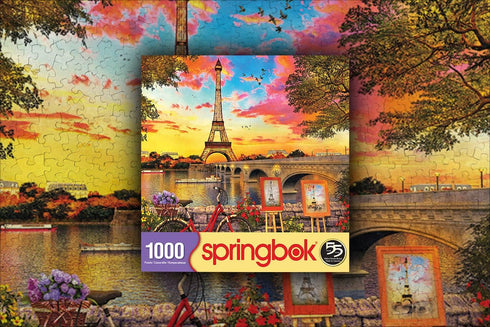 Springbok Puzzles Paris Sunset - 1000 Piece Jigsaw Puzzle, Large 30 x 24 Inches, Made in USA