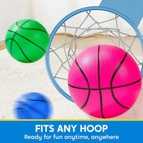 SYNCFUN 6 PCS Mini Basketballs, 5 inches Colorful Inflatable Rubber Balls for Basketball Hoop, Sports Toys Gift