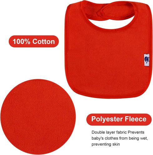 12 Count Waterproof Cotton Bibs for Babies - Unisex Feeding & Teething Essentials