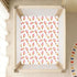 Jynexis 52x28 Ice Cream Cherry White Pattern Baby Crib Sheets, Cotton Fitted Crib Sheet, Soft Breathable, Fits Standard