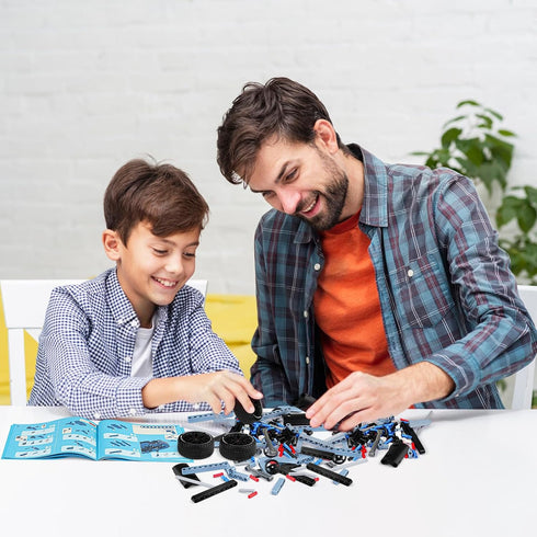1 4x4 2 1 6+ (503 OWNONE Off Road Pickup Building Kit, in Stem Building Toy with Remote Control, Technique Race Car