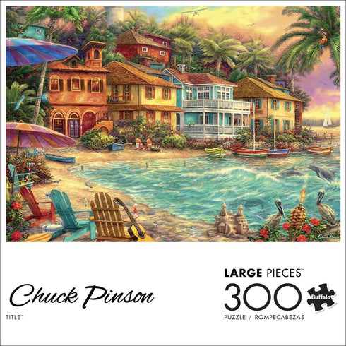 Buffalo Games - Chuck Pinson - Island Time - 300 Large Piece Jigsaw Puzzle for Adults Challenging Puzzle Perfect for Game Nights - 300 Large Piece Finished Puzzle Size Is 21.25 x 15.00