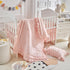 AIKASY Set The Ruffled Shabby Crib Bedding for Girls, Baby Quilted Comforter with Fitted Sheet, Bed Skirt