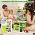 Playset, 36.22'' 1-3 Set 3 4 5 DRAMATION Kids Kitchen Play Kitchen for Toddlers with Steam, Sound & Light, Cooking