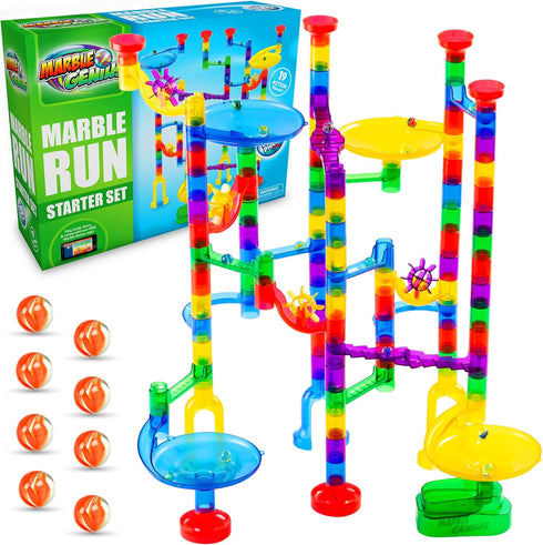 Marble Genius Marble Run - 130 Complete Pieces Maze Track for Kids Aged 4-8 Years Old, Starter Set