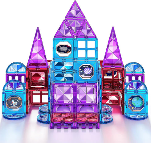 80 3 4 5 6 7 8+, Set 3-5 4-8, 2-4 MSKOLER PCS Magnetism Blocks Tiles for Kids Ages Building for Toddlers Stacking