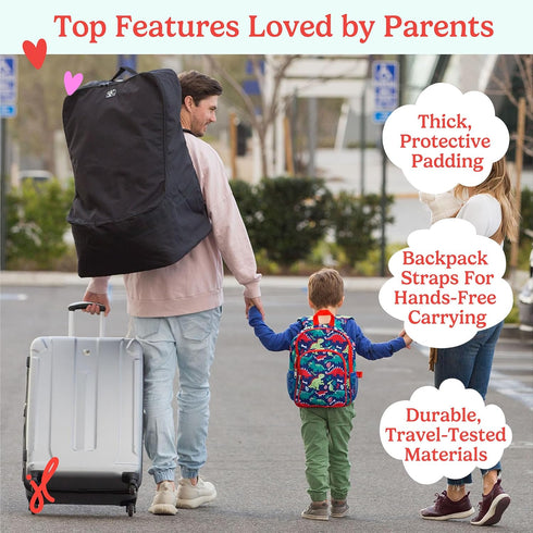 Backpack J.L. Childress Padded Car Seat Bag - Car Seat Travel Bag for Airplane, Cover Fits Most Baby & Infant Carriers
