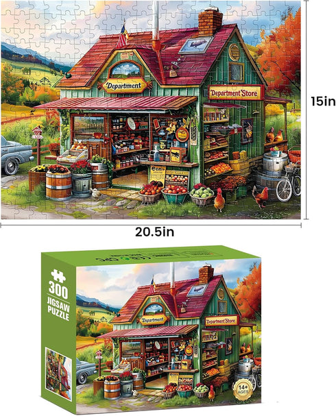 WSCXSC 300 20.5 15IN Piece Jigsaw Puzzle for Adults Large Piece Shop Puzzle Recycled Cardboard Paper Puzzles Coolest