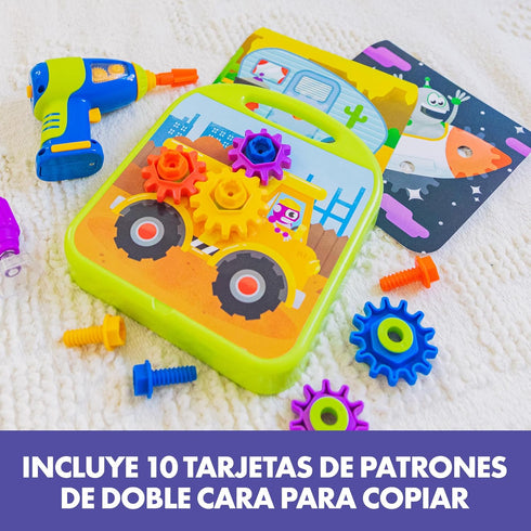 Set Set, 3+ Educational Insights Design & Drill Gears Workshop - Construction Toys & Toddler Tools, Kids Tool with Real