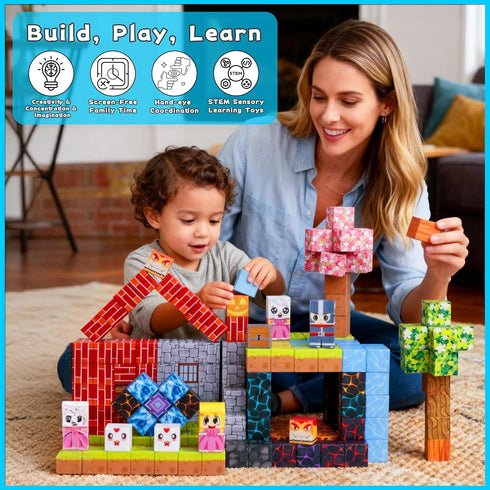 RiteHold 150 0.8in 3 4 5 6 7 8 9 10 Magnetic Building Blocks for Kids Magnet Build Cubes Toys Magnets STEM Montessori