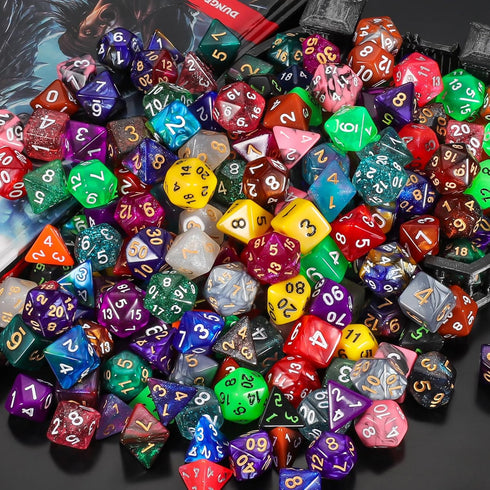 30 Sets 30 7 (210 30 D4 D6 D8 D10 D12 D20, QMay Polyhedral Dice - X Pieces) DND Dice with a D&D Dice Large Drawstring