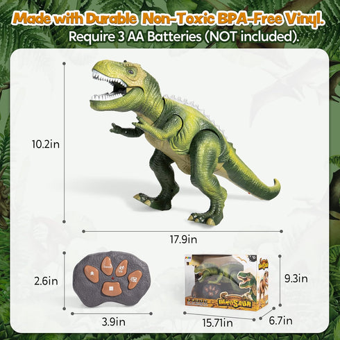 JOYIN Robot Dinosaur Toy for Kids 3+, Big T-Rex with Light and Realistic Roaring Sound, Electronic Steam Toy