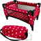 Doll Fold n' Store Pack N' Play - Cute Hearts Design Doll Play Yard