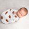 Sweet Jojo Designs Brown and White Football Boy Baby Swaddle Blanket for