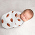 Sweet Jojo Designs Brown and White Football Boy Baby Swaddle Blanket for
