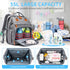 Backpack KABAQOO Diaper Bag with Detachable Changing Station, Large Capacity Baby Diaper Bags for Boys & Girls, Baby