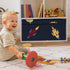 Sweet Jojo Designs Space Galaxy Planets Boy Small Fabric Toy Bin Storage Box Chest For Baby Nursery or Kids Room - Navy