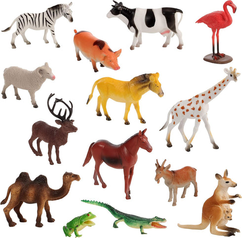 Migration 100 Piece Set of Animal Plastic Figures Playset, Includes Wild, Safari, Zoo, Jungle, Farm, Forest, Ocean