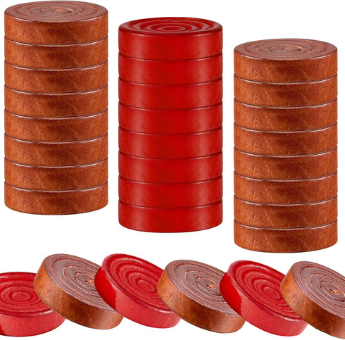 Sumind 24 Pieces Wooden Checkers 1.06 Inch Wood Checkers Pieces Stackable with