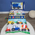 Baby Boom Funhouse Construction Area 4 Piece Toddler Bedding Set, Trucks Includes Comforter, Sheet