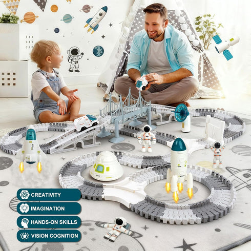 Set 3 4 5 6 7 290+ Race Track for Kids - Best Birthday Gift for Boys Years Old, PCS DIY Flexible Tracks Toys with Cars