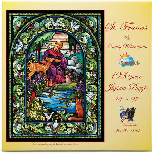 SUNSOUT INC St. Francis 1000 pc Jigsaw Puzzle by Randy Wollenmann - Finished Size 20" x 27"
