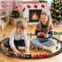 Set 2-4, Sets 3-8 Train for Toddlers Electrical Trains with Track, Smoke, Light, Sound and Scene, Christmas Train