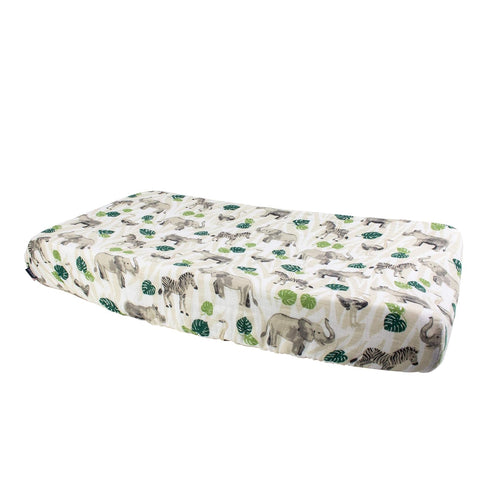 Bebe au Lait Premium Muslin Changing Pad Cover - Elasticized Fit, Safety