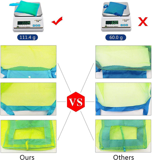 BornFeel 18 12 18 Inch Large Mesh Bag for Beach Toys Beach Bag for Sand Toys Mesh Sand Toy Bag Tote Green/Blue x x