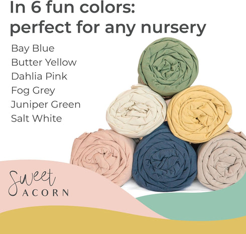 9" 28" 52" Fitted Crib Sheets - Organic Cotton Jersey Knit Crib Beddings - Fits Standard Baby Crib Mattress - x x - Bay