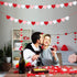 KatchOn Red Felt Heart Garland, 8.2 Feet, No DIY, Heart Decorations for Anniversary and Engagement Parties
