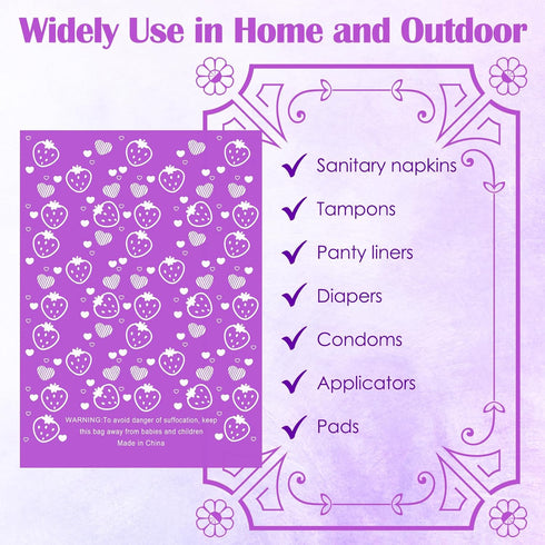 150Pcs Luxiv Sanitary Napkin Disposal Bags, Pink Disposable Sanitary Bag Personal Care Disposal for Tampons Trash Bag