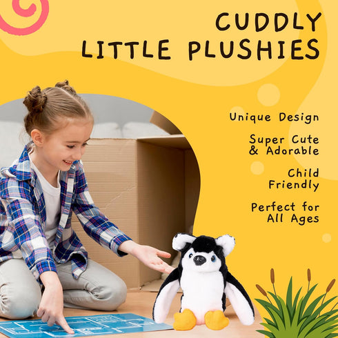 Randimals Mini Stuffed Animals, Penguin & Husky Dog Hybrid Plushies for Kids & Kidults
